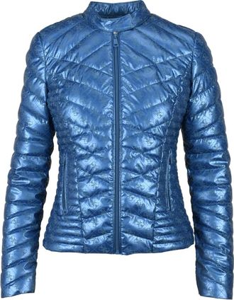 Guess Dames, Jassen, Blauw, Maat: XL Leer