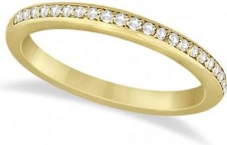 Allurez Half-Eternity Diamond Pave Wedding Band 14k Yellow Gold (0.18ct)