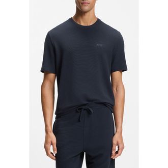 BOSS Rib Lounge T-Shirt in Dark Blue at Nordstrom, Size Xx-Large