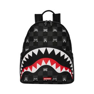 Sprayground Backpacks, male, Black, Size: ONE SIZE Peeking Character Check Savage Backpack