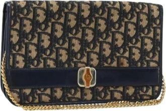 Dior Pre-owned Shoulder Bags, female, Multicolor, Size: ONE SIZE Pre-owned Trotter Canvas Shoulder Bag