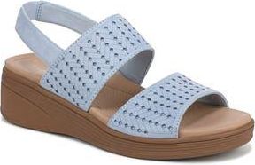 Life Stride Festive Slingback Platform Wedge Sandal - Wide Width Available in Blue at Nordstrom Rack, Size 8.5
