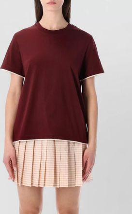 Moncler cotton crew neck t shirt scalloped hem