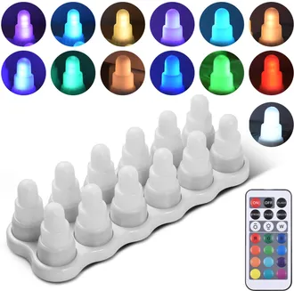 OEM Velas Led Recargables Sin Llama Con Control Remoto, 12 Unidades, 13 Colores, 7 Niveles De Brillo, 4 Modos (13 Colores)