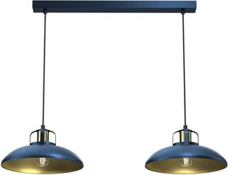 Milagro Felix Blue And Gold Double Pendant Lamp Hand Made