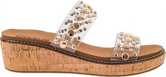 Corkys Footwear Womens Yes Please Wedge Sandal In Clear With Studs