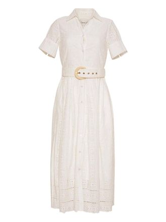 Cara Cara Malena eyelet-embroidered midi dress - women - Cotton - 10 - White