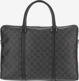 Gucci Mens Bag Essence Classic Medium Black Cotton Handbags Hand