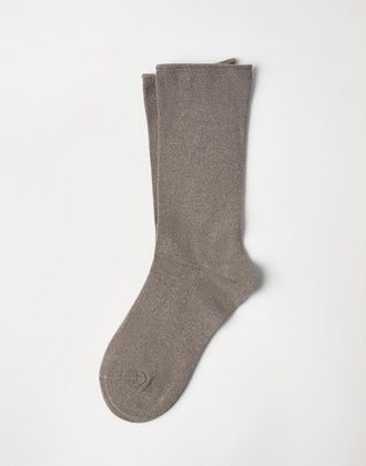 Brunello Cucinelli Light Brown Wool Blend Socks, Size Medium