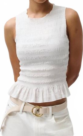 Pistola Denim Phoebe Smocked Tank Top In White