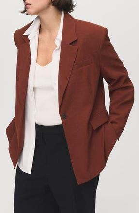 Mango One-Button Suit Blazer in Burnt Orange at Nordstrom Rack, Size X-Small
