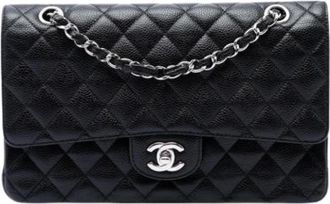 Chanel Pre-owned Double Flap Shoulder Bag - Dames - Vintage Schoudertas - Zwart - ONE Size - Leer - Vintage