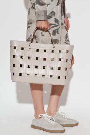 Emporio Armani Bag With Printed Logo, Womens, Cream