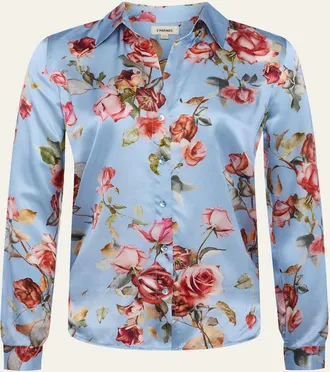 L'agence Tapestry Floral Tyler Silk Blouse