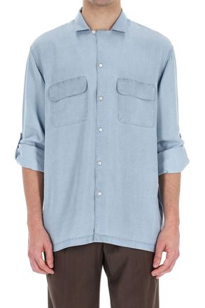 Officine G&eacute;n&eacute;rale Leto Model Lyocell Bowling Collar Shirt