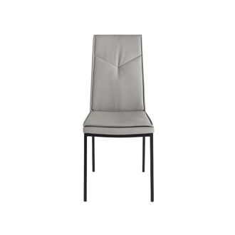 MondoViro Conjunto de 2 sillas efecto piel gris claro, 42x60 cm, 100 cm de alto