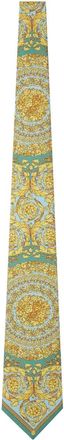 Versace Cravatta in seta con motivo Barocco - Verde