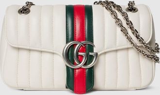 Gucci Jetset GG Marmont Medium Shoulder Bag, White, Leather