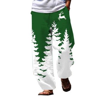Generic Christmas Pajamas for Men Funny Xmas Print Pj Bottoms Baggy Lightweight Pjs Drawstring Elastic Waist Lounge Pants Soft Sleepwear Holiday Presents Gift