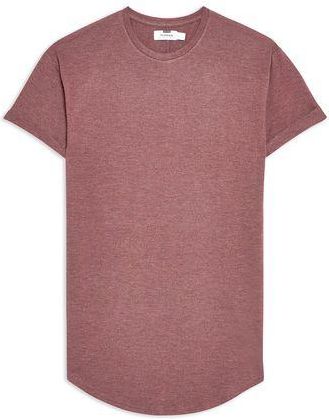 Topman DARK BURGUNDY LONGLINE T-SHIRT