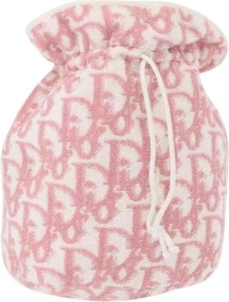 Dior Pre-owned Canvas Bucket Pouch - Dames - Vintage Tas - Roze - ONE Size - Vintage