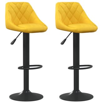 vidaXL Taburetes De Cocina 2 Unidades Terciopelo Amarillo Mostaza Vidaxl