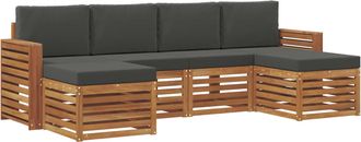 vidaXL Conjunto De Sof&aacute;s De Exterior 6 Uds. Natural Y Antracita Vidaxl