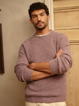 Fat Face FatFace Sefton Purple Knitted Crew Neck Jumper