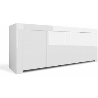 Les Tendances Les Tendances - Credenza Mobile da Salotto 4 Porte 210x50x82cm tft Amber Bianco Lucido