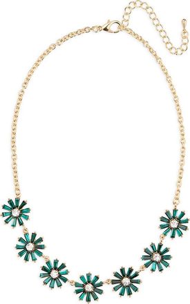Cara Crystal Flower Necklace in Gold/Green at Nordstrom Rack