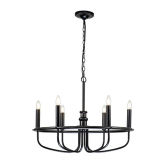Kichler Elstead Capitol Hill Lampada Da Soffitto A Sospensione A Braccio Multiplo A 6 Luci, Nera