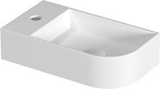 Bernacchini Trevi Fontein - 40x22x10cm - 1 kraangat - rechts afgerond - porselein - mat wit