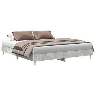 Berkfield Home Bed Frame without Mattress Concrete Grey 160x200cm Engineered Wood | Size: 160x200 cm