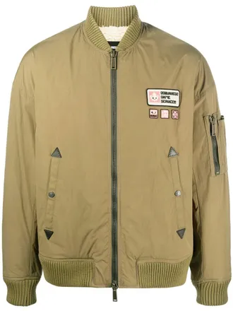 Dsquared2 logo patch zipped bomber jacket - men - Polyester/Cotton/Polyamide - 46 - Green
