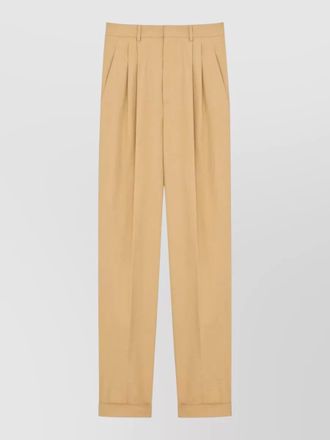 Saint Laurent high-rise slim-fit pleated trousers
