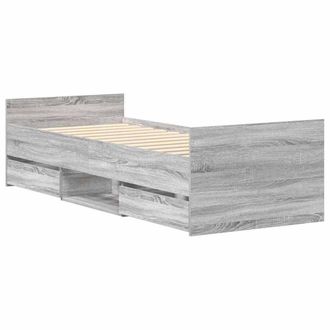 Berkfield Home Durable Bed Frame with Headboard & Footboard Grey Sonoma 90x200 cm
