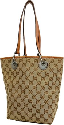 Gucci Beige Canvas Tote Bag (Pre-Owned)