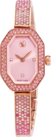 Swarovski Dextera Bangle Quartz Crystal Pink Dial Ladies Watch 5717588
