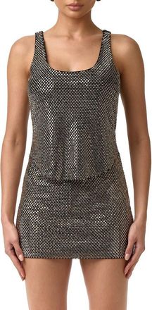 Naked Wardrobe Crystal Tank in Gunmetal at Nordstrom, Size X-Small