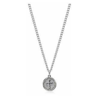 Nialaya Necklaces, male, Gray, M, Sacred Shield Medallion Necklace