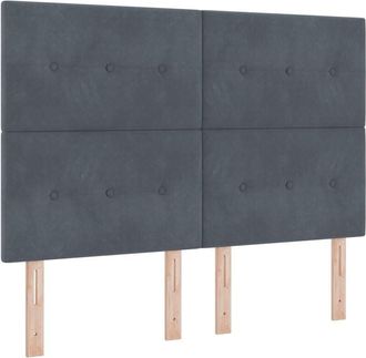 vidaXL Vidaxl - Headboard Wall-mounted with Headboard Dark grey 160 cm Velvet