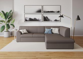 Domo Collection Ecksofa »Topper zeitlos elegant, kompakte Stellmasse, OTTOs Choice, L-Form« mit Ottomane, wahlweise mit Schlaffunktion