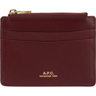 A.P.C. Wallets & Cardholders, female, Brown, Size: ONE SIZE Leather Cardholder