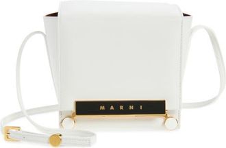 Marni Small VHS Cubo Leather Shoulder Bag in Lily/white at Nordstrom