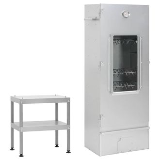 vidaXL Vidaxl - Horno Ahumador De Barbacoa Con Mesa Acero Galvanizado