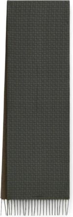 Ferragamo Double-face Micro-patroon Sjaal - Heren - Sjaals - Groen - ONE Size - Accessoires