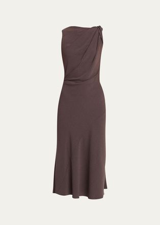 Theory Twisted Shoulder Midi Dress