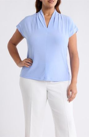 Kasper Cap Sleeve Shirt in Paris Bleu at Nordstrom, Size 2 X