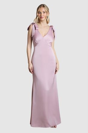 Coast V-Neck Crepe Maxi Dress in Dusty Rose at Nordstrom, Size 10