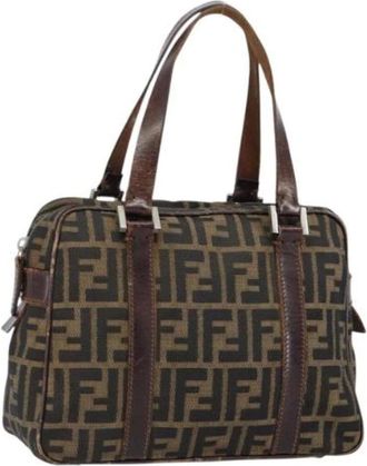 Fendi Pre-owned Handbags, female, Brown, Size: ONE SIZE Pre-owned Canvas Handbag